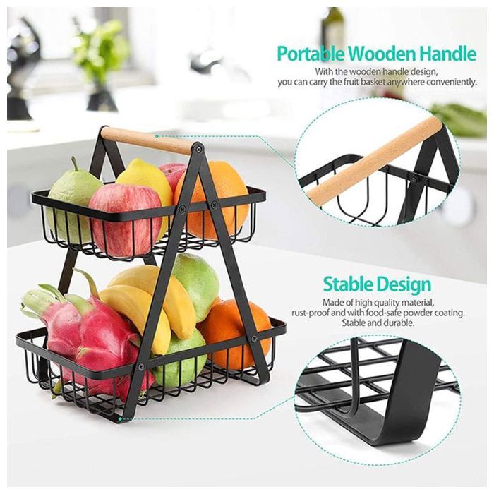 étagère De Comptoir Panier à Fruits,Rangement Métallique De Produits Cosmétiques