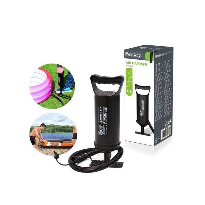 Pompe à Air Manuelle - Bestway - Air Hammer - 30 cm - Double Action - 3 Embouts Adaptables