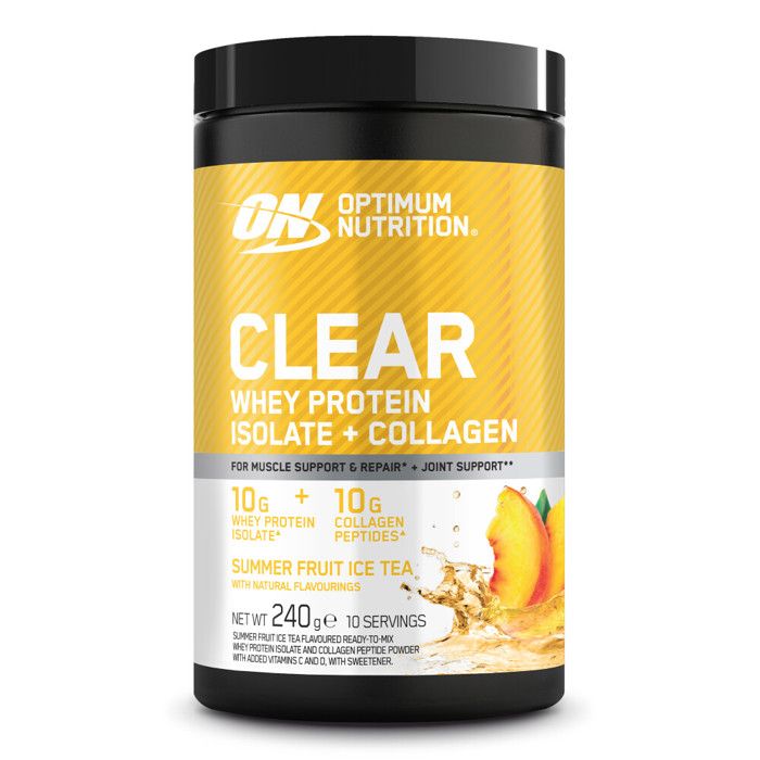 Clear whey Optimum Nutrition - Clear Whey Protein Isolate + Collagen - Summer Fruit Ice Tea 240g