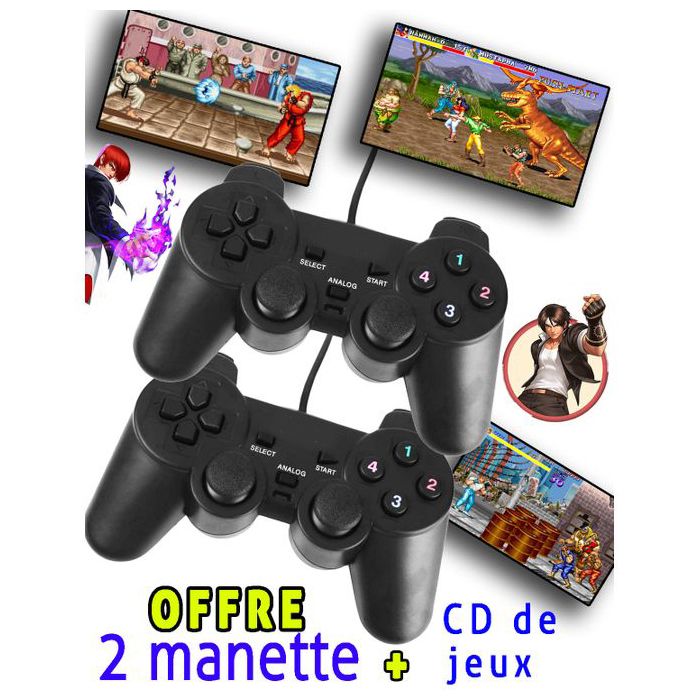 Manette de jeu - GENERIC - PC - USB - Vibration - 2 manettes incluses