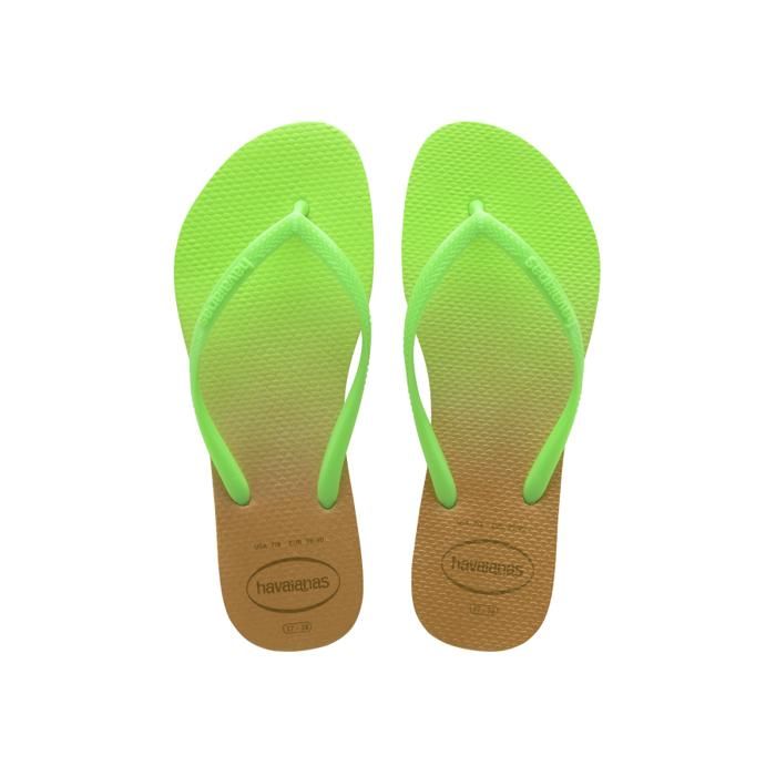 Tongs - Havaianas - SLIM GRADIENT - Caoutchouc - Blanc/Fluorescent Électrique - Femme
