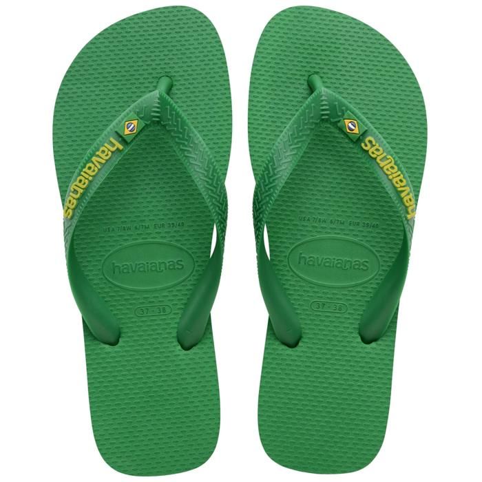 Tongs - Havaianas - BRASIL LOGO NEON - Vert PATRIA - Jaune CITRICO - Mixte
