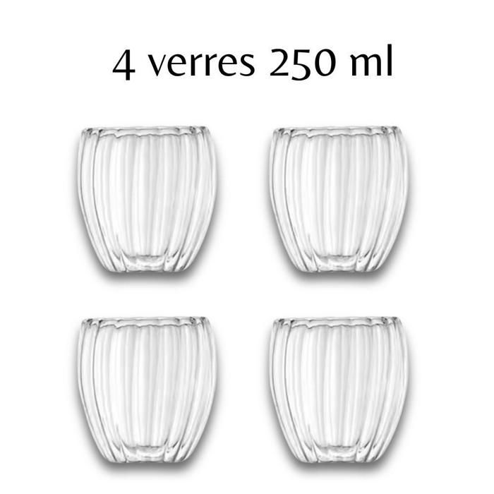 Verres double paroi - Non spécifié - 250 ml - Verre borosilicate - Set de 4 - Design contemporain