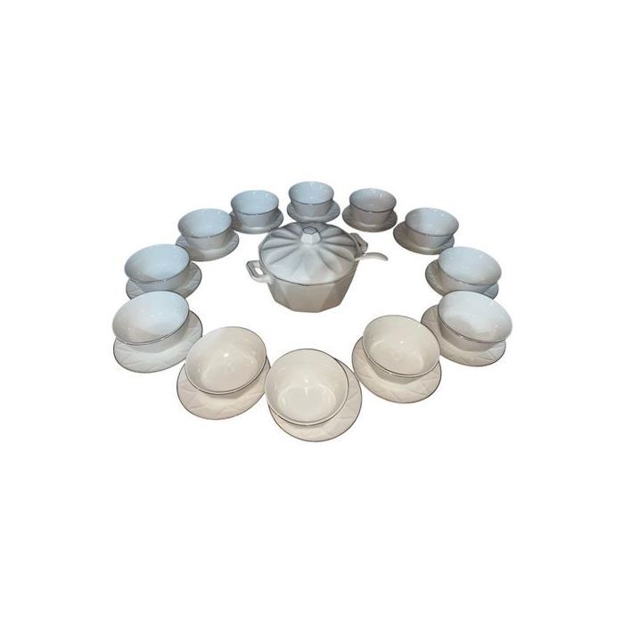 Pack soupière - Non spécifié - 27 pièces - Pour 12 personnes - Porcelaine - Couleur blanche