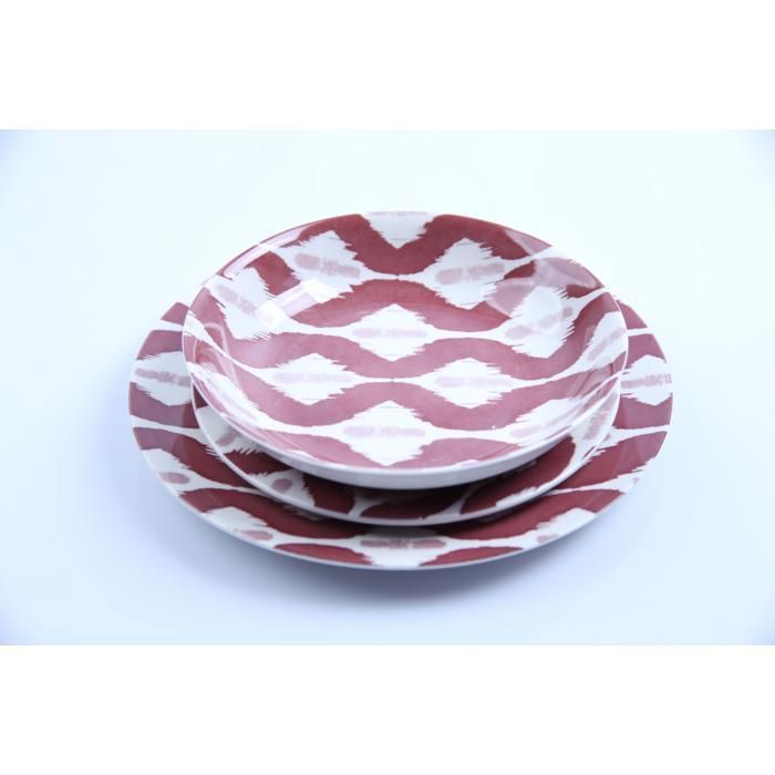 Service de table - GENERIC - Vague Violet PDS-18B - 18 pièces - Porcelaine - Compatible lave-vaisselle