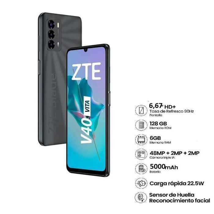 ZTE Smartphone Blade V40 4G 128 GB /Ram 6 Go Double Sim 48Mp 6,67" 22.5W 5000Mah