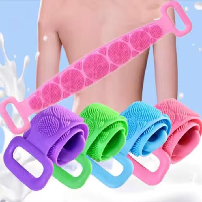 Brosse de bain Double face en silicone pour nettoyage du dos