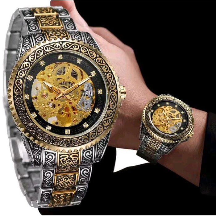 Montre - GENERIC - Mécanique de luxe - Cadran squelette - Boîtier doré - Style chic