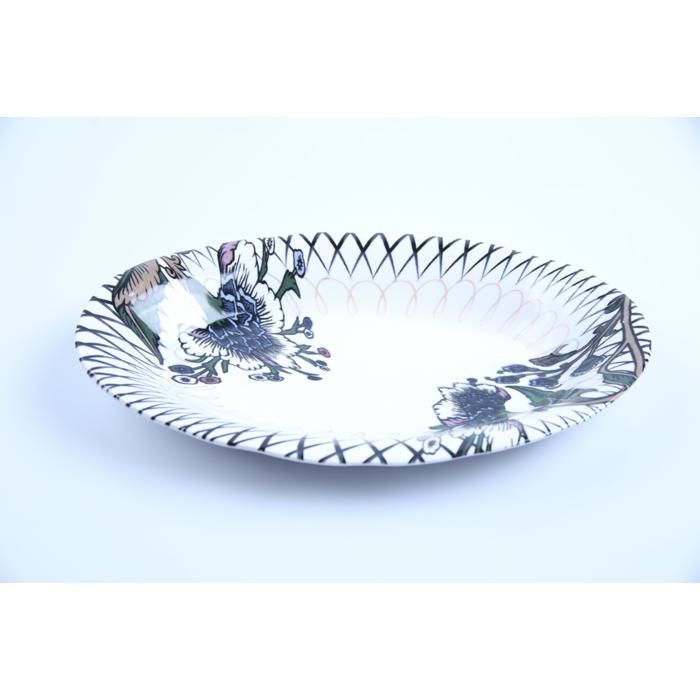 Plat ovale - GENERIC - 29x18cm - Porcelaine - Violet - Compatible lave-vaisselle