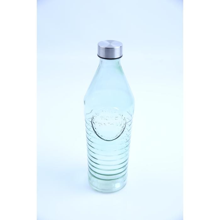 Bouteille d’eau en verre - GENERIC - 1L - Couvercle pratique - Design élégant - Transparent