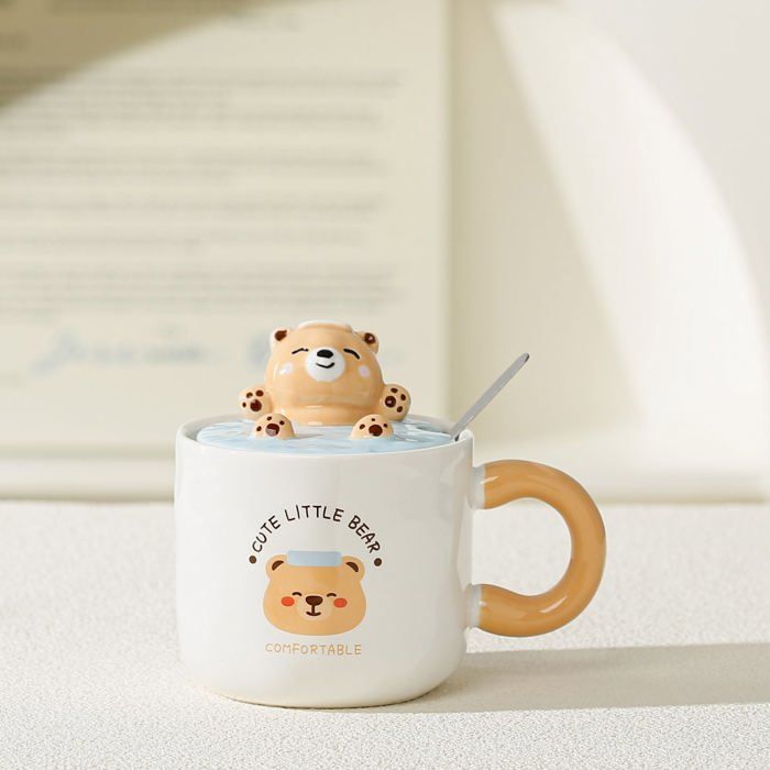 Tasse - MIEVIC - QY-2077-1 - Céramique - Design petit ours - Capacité généreuse