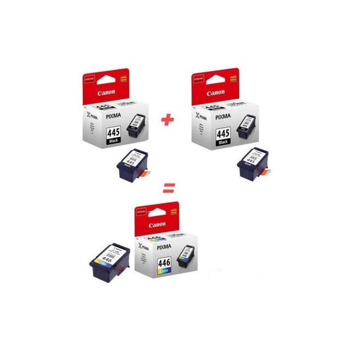 Pack 2 Cartouches PG-445 Noir + Cartouche CL-446 Couleur