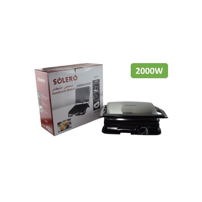 Solero Panini grill multifonction, appareil à sandwichs grand model 2000W