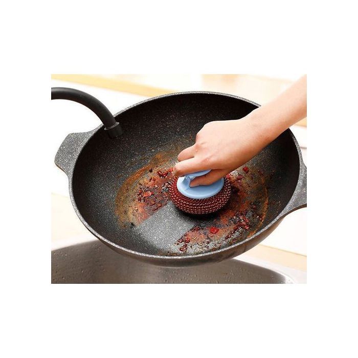 Brosse de nettoyage magique forte en acier inoxydable - bleu