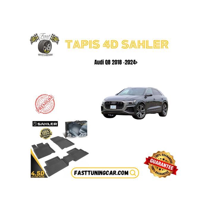 Tapis de sol sur mesure - Sahler - Audi Q8 2018 - 4D Extra Premium - Antidérapant - Résistant aux intempéries