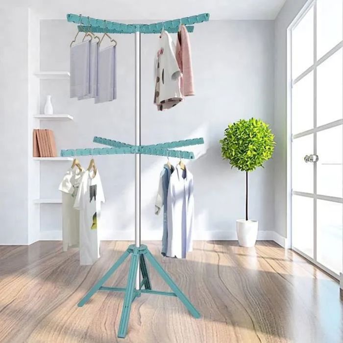 Séchoir à Linge Pliable 8 Bras ( vert ) – Robuste, Compact et Grande Capacité