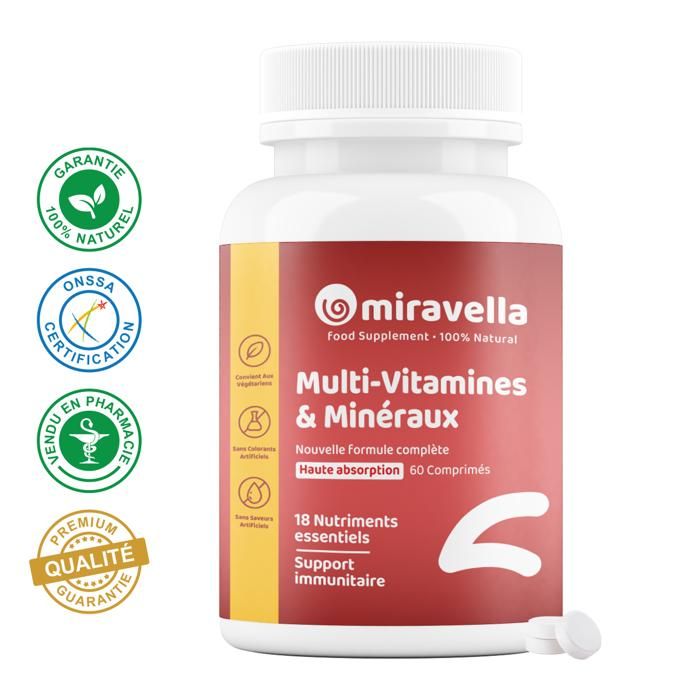 Miravella Multivitamines et Minéraux - 60 Comprimés