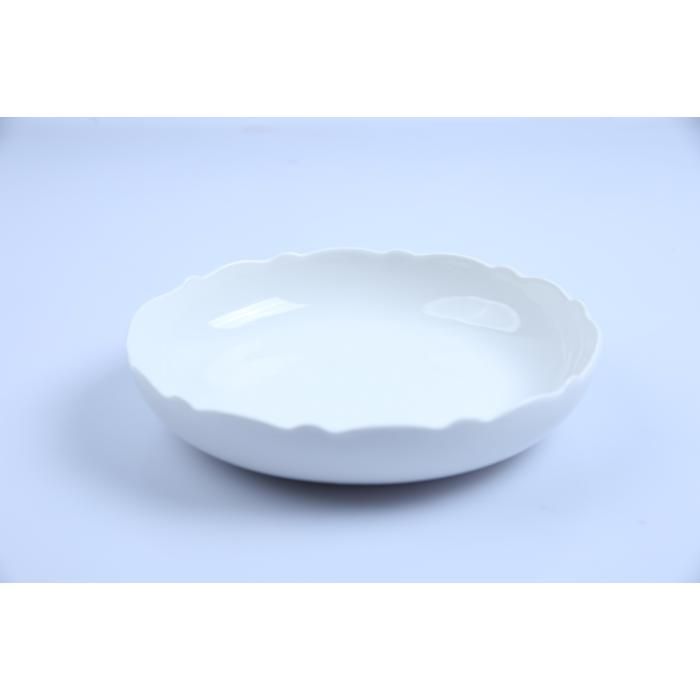 Assiette - GENERIC - Assiette à soupe en porcelaine - 18,5cm - Blanc - Lave-vaisselle compatible