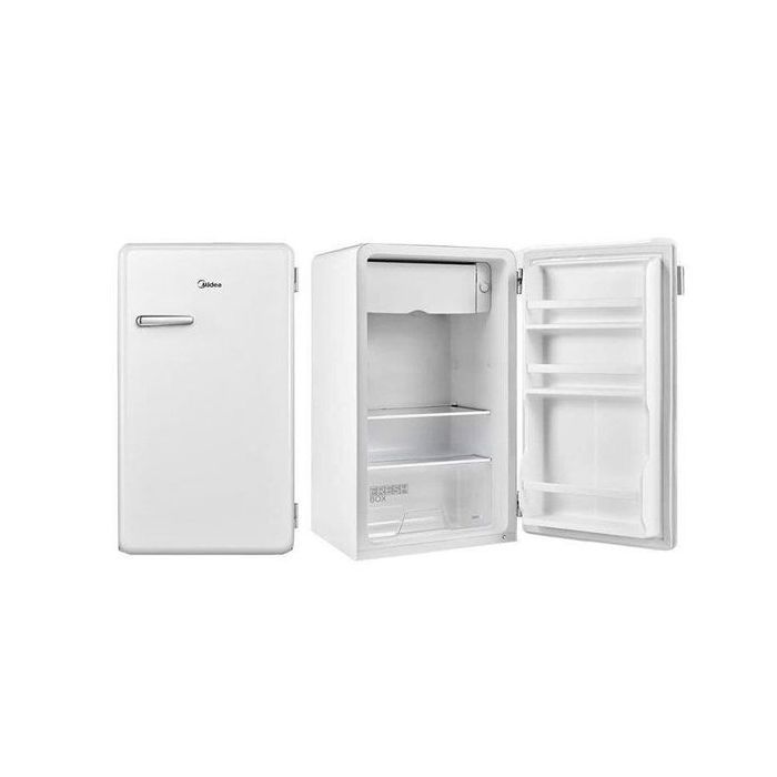 Midea Mini réfrigérateur Minibar Blanc 103L design avec petit compartiment congélateur idéal pour chambre