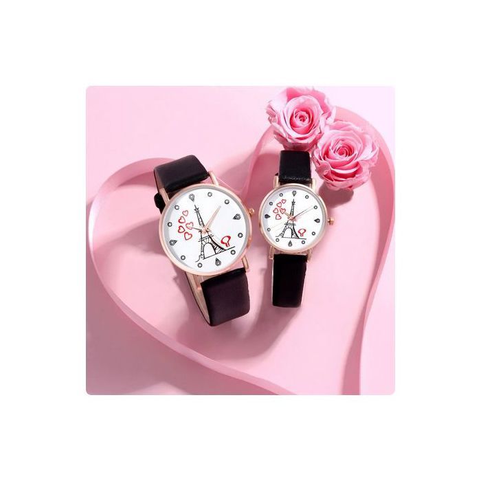 Montre - Tour Eiffel - Luxe - Cuir - Quartz - Ronde