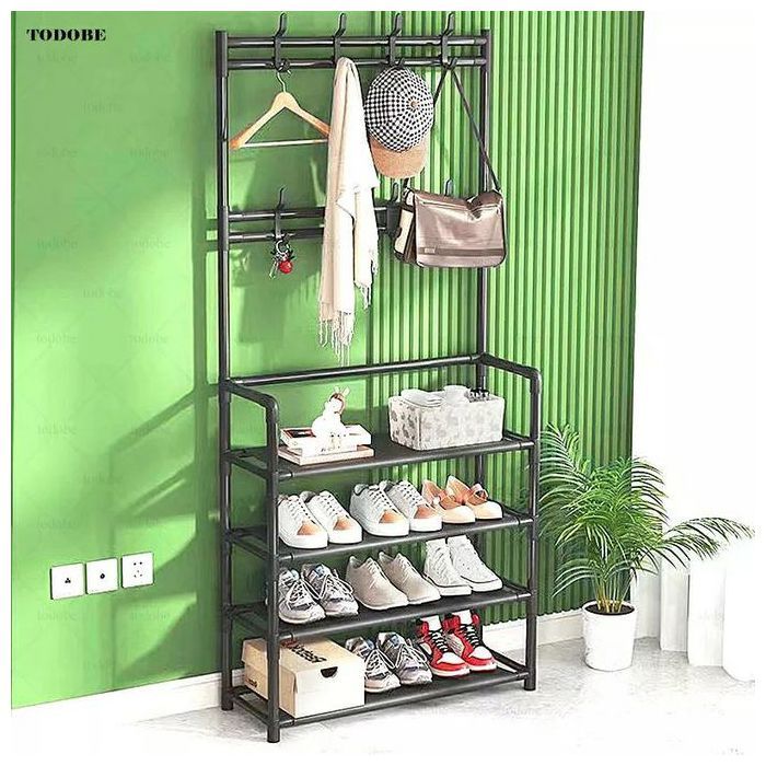 porte-vêtements avec organisateur de chaussures pour les chambres et les entrées