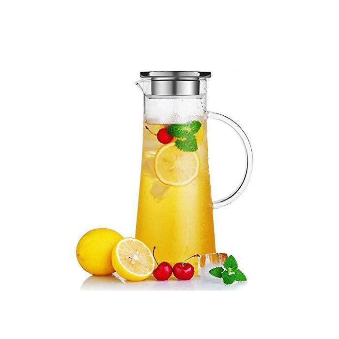 Carafe - N/A - 20 cm - Verre Transparent - Bouchon Inox - Pratique