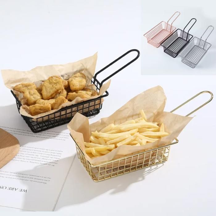 Panier en acier inoxydable pour frites et snacks, parfait pour usage domestique et professionnel