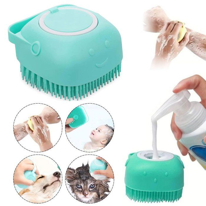 Brosse De Massage En Silicone Douce Et Nettoyante Pour Le Corps Avec Distributeur De Shampoing
