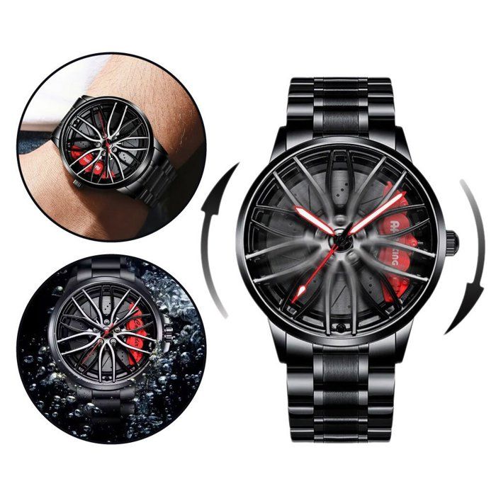 Montre - Chic - Acier Inoxydable - Étanche - Analogique - Forme de Roue