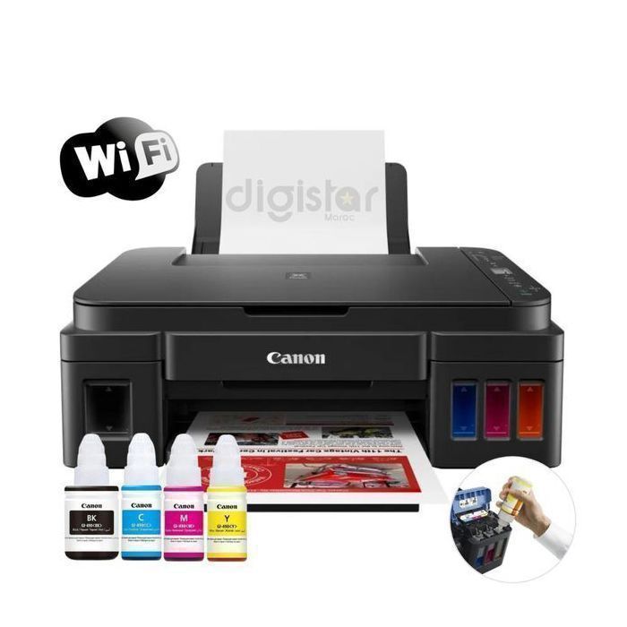 Imprimante Multifonction - CANON - PIXMA G3410 - WiFi - Réservoirs Rechargeables - Jet d'Encre Couleur