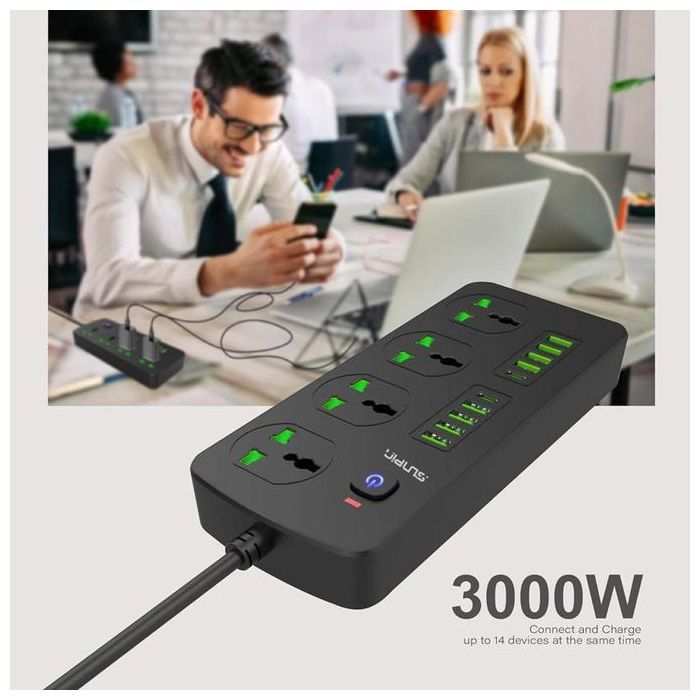 Multiprise - SUNPIN - Rallonge Multiprise - 4 Prises - 8 Ports USB - Charge Rapide PD