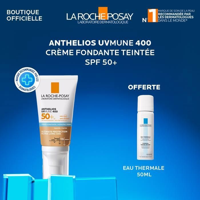 LA ROCHE POSAY OFFRE ANTHELIOS UVMUNE 400 SPF 50+  + EAU THERMALE 50ML OFFERT