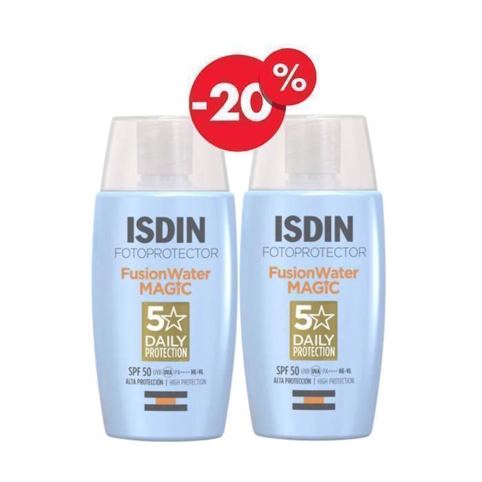 Protection solaire - Isdin - Fusion Water Magic - SPF50+ - Texture aqueuse - Pack -20%