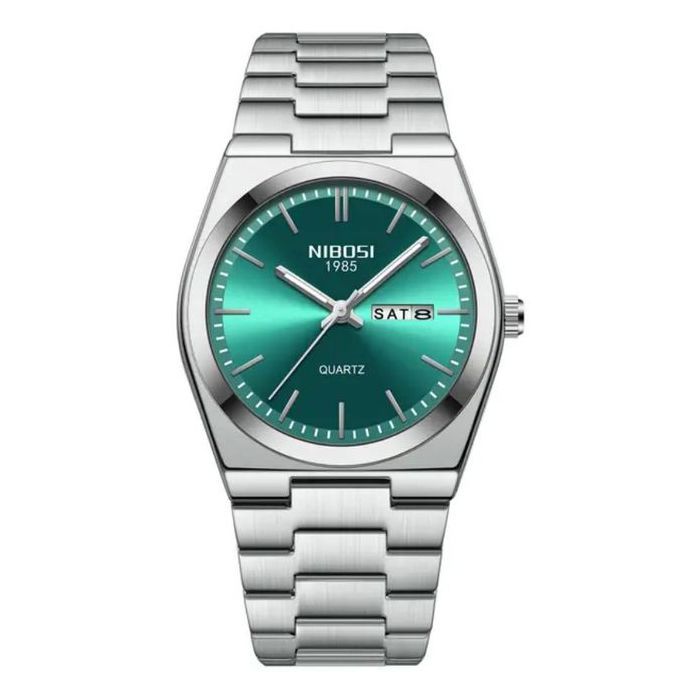Montre pour hommes analogique en acier inoxydable, cadran simple