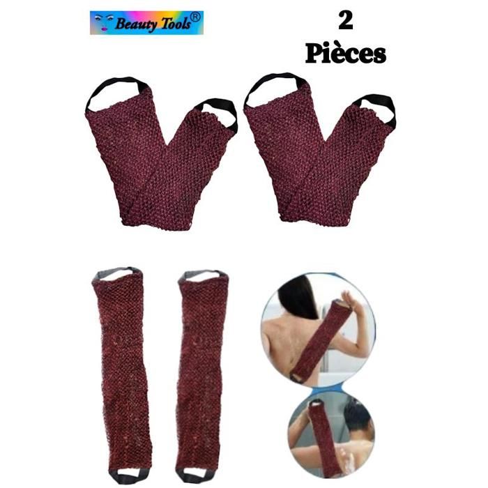 Gant de bain - BEAUTY TOOLS - Lanière lave-dos - Exfoliant - Recyclé - Design ergonomique