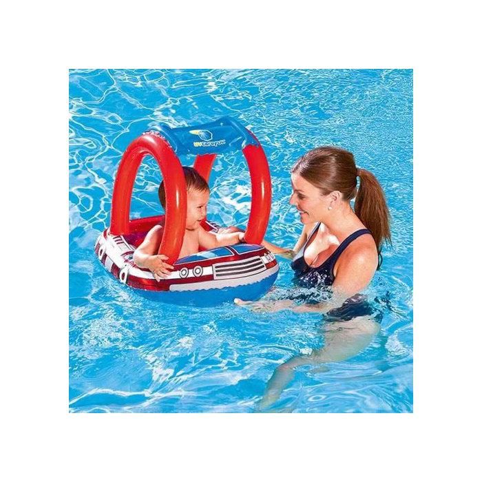 Siège Flottant Gonflable Bestway Fire Rescue – 81 x 58 cm – Siège Bébé Piscine Sécurisé avec Dossier