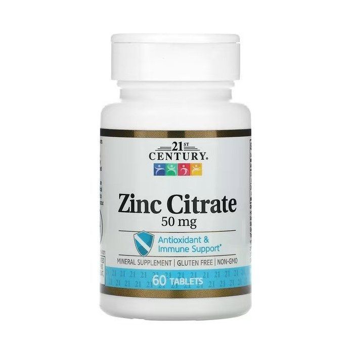21st Century, Citrate de zinc, 50 mg, 60 comprimés MADE IN USA