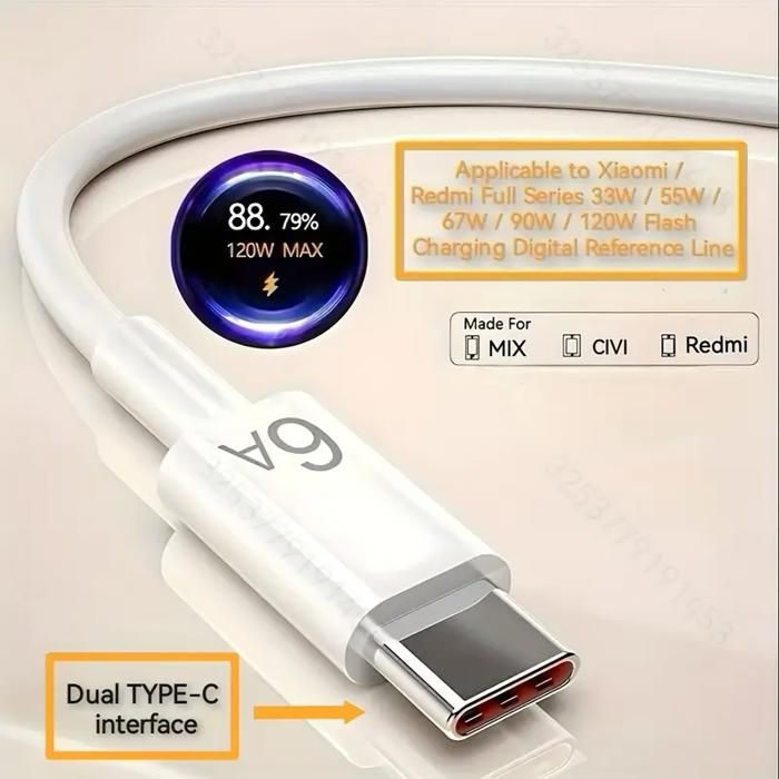 1M-1,80m, câble de charge rapide 120W MAX USB Type C 2.0,