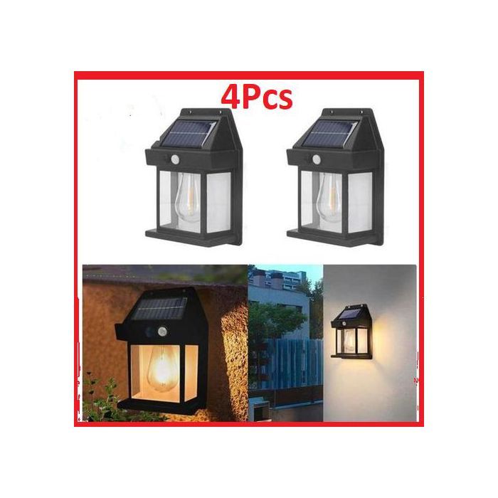 Lot De 4 Lampes applique murale d'extérieur à détecteur de mouvement Pour Jardin,Chemin