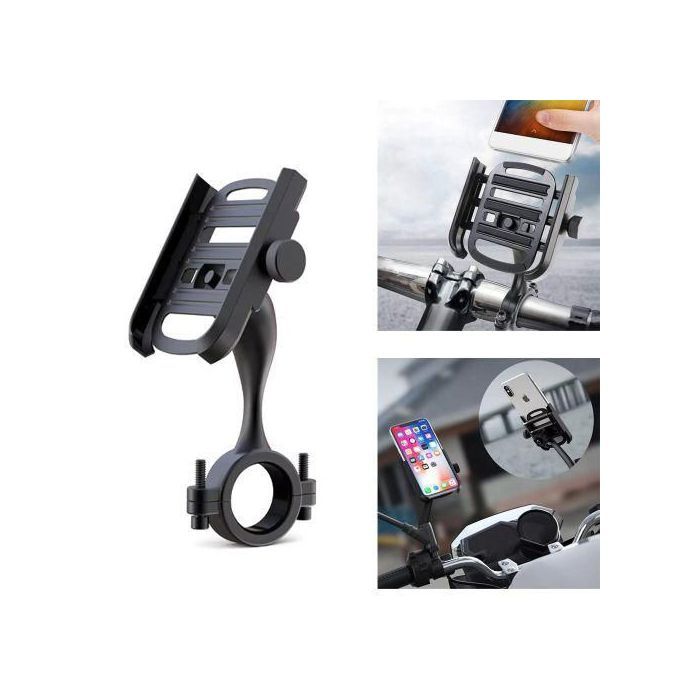 CIK Support Telephone Moto Velo en ALUMINIUM (Fer) pour guidon, réglable, anti-secousses
