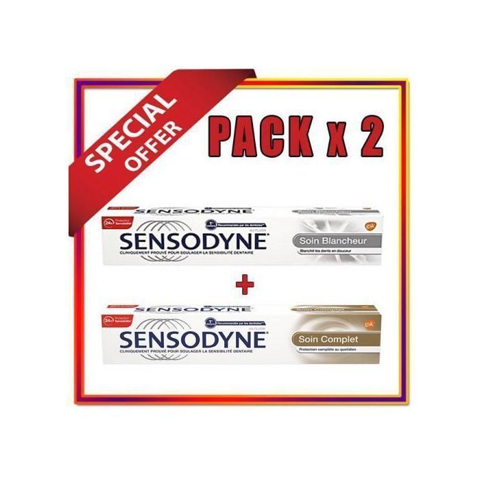 Sensodyne Pack de 2 Dentifrice Sensodyne Soin Complet + Blancheur 100ML
