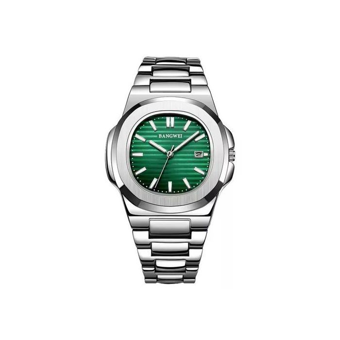 Bangwei Montres à Quartz de Luxe pour Homme, Étanche à 30m, Date existent, en Acier Inoxydable.