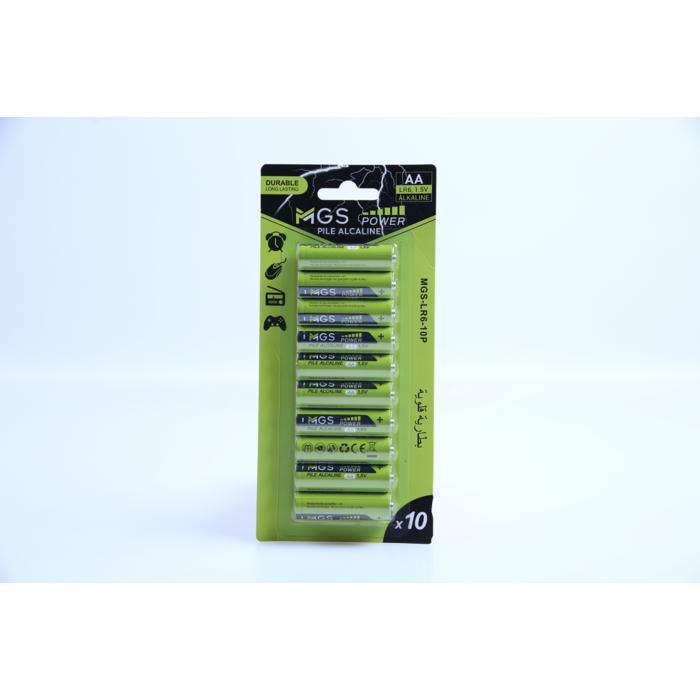 Piles AA x10 MGS LR06 alcaline