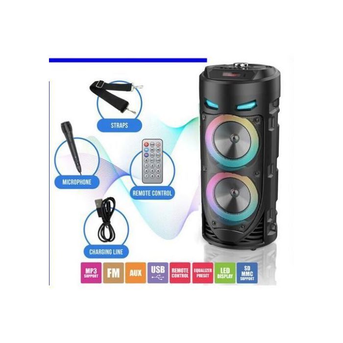 Portable 3D subwoofer stéréo ZQS4239 maison karaoké bluetooth haut-parleur coloré LUMIÈRE LED