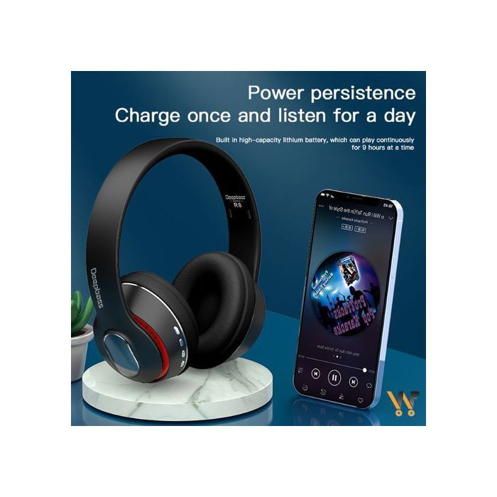 Casque Bluetooth DeepBass R8 - Sans Fil - 9D - Sport - Suppression du Bruit - Pliable