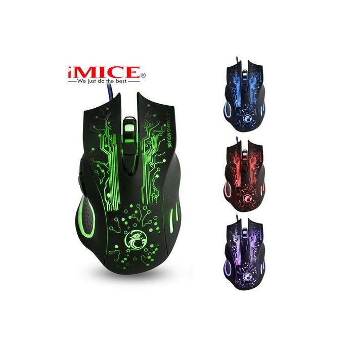 Souris de jeu - iMICE - X9 - 3200 DPI - Filaire - LED couleur respirante