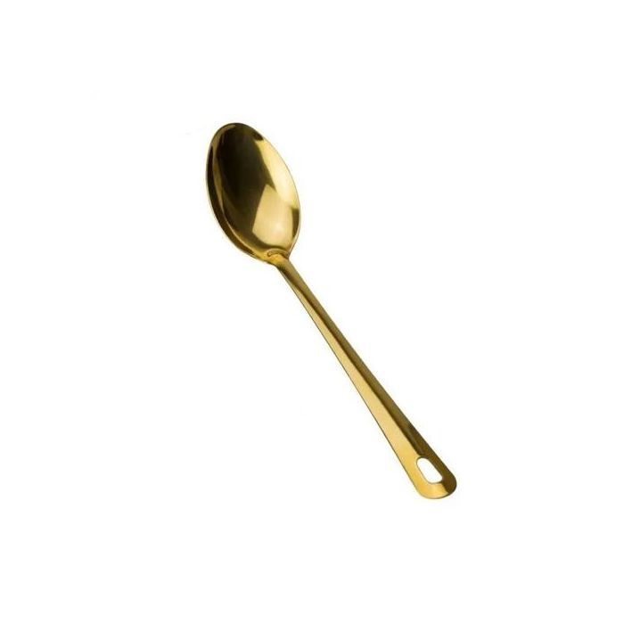 Grande cuillère en Acier Inoxydable, Cuillère à mélanger doré poli miroir