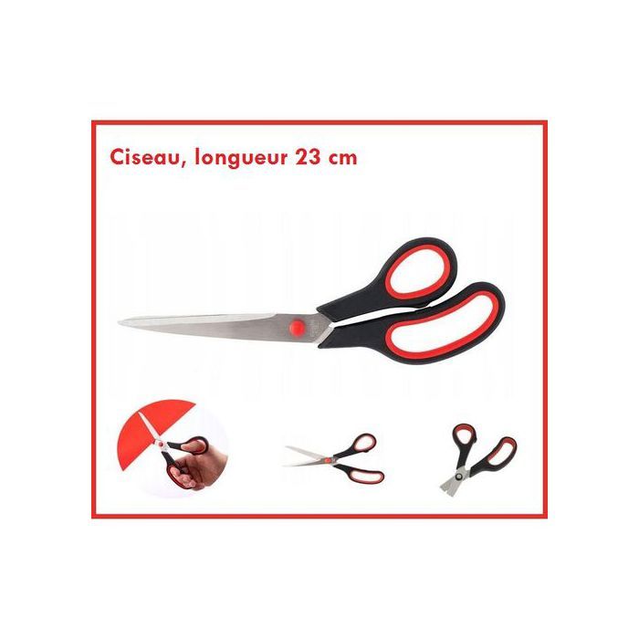 Ciseau Portatif universel en acier inoxydable - Ciseau de bureau ou couture, longueur 23 cm