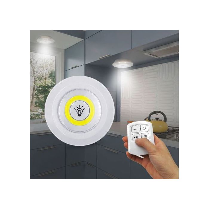 Eclairage de nuit LED pour armoire avec télécommande Sans Fil alimenté Veilleuse