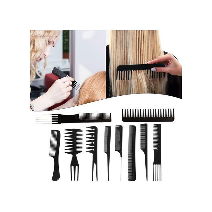 kit de 10 peignes de Salon de coiffure Brosses de coupe de cheveux, Coiffure
